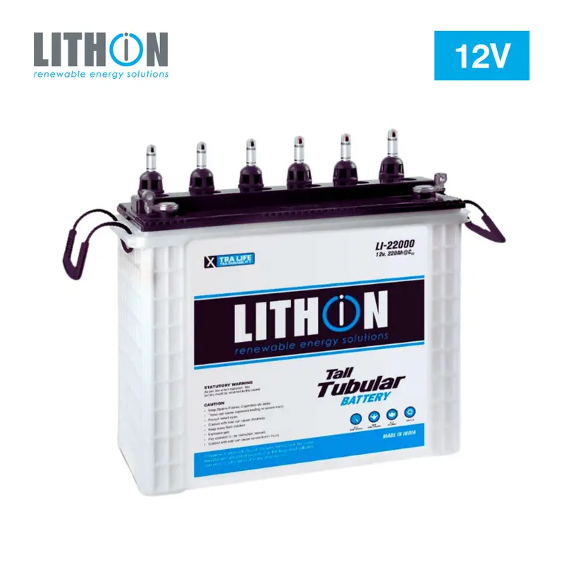 Lithion 12 V, 220 Ah Heavy-Duty Tubular Battery – 18-Month Warranty 1