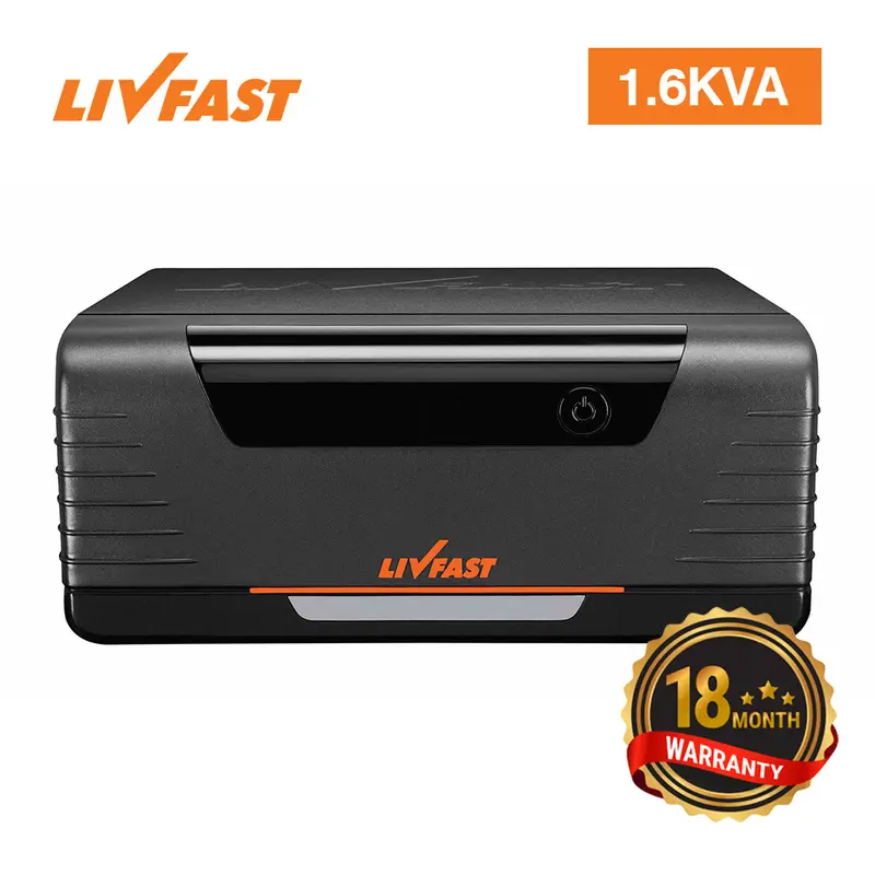 Livfast 1.6 Kva Pure Sine Wave Inverter – 12V Input, 18-Month Warranty (Fcs1625) 1