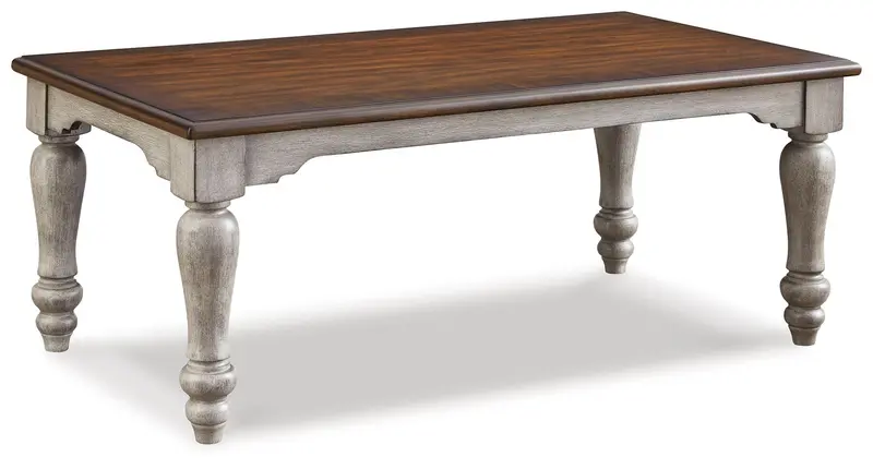 Lodenbay Antique Gray And Brown Rectangular Cocktail Table 1