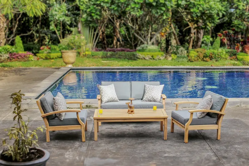Lombok 4-Piece Outdoor Set – Chair, Ottoman & Coffee Table 1
