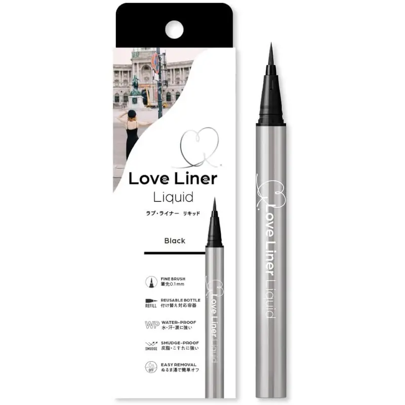 Love Liner Waterproof Eyeliner – Smudge-Proof Liquid Formula In Classic Black (Fine Tip) 1