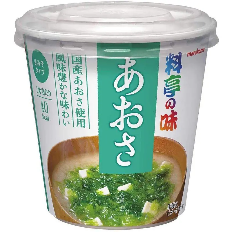 Marukome Ryotei No Aji Instant Miso Soup – Premium Aosa Seaweed Flavor, Single-Serve Cup, 22G 1