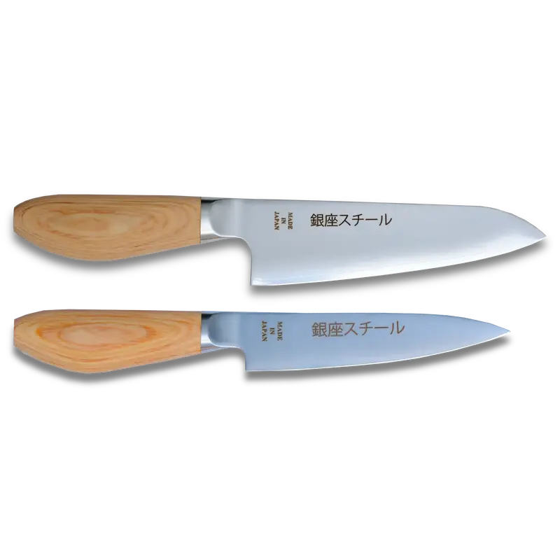 Matsue Mv Santoku & Petty Knife Set – Stainless Steel Blades With Natural Wood Handles 1