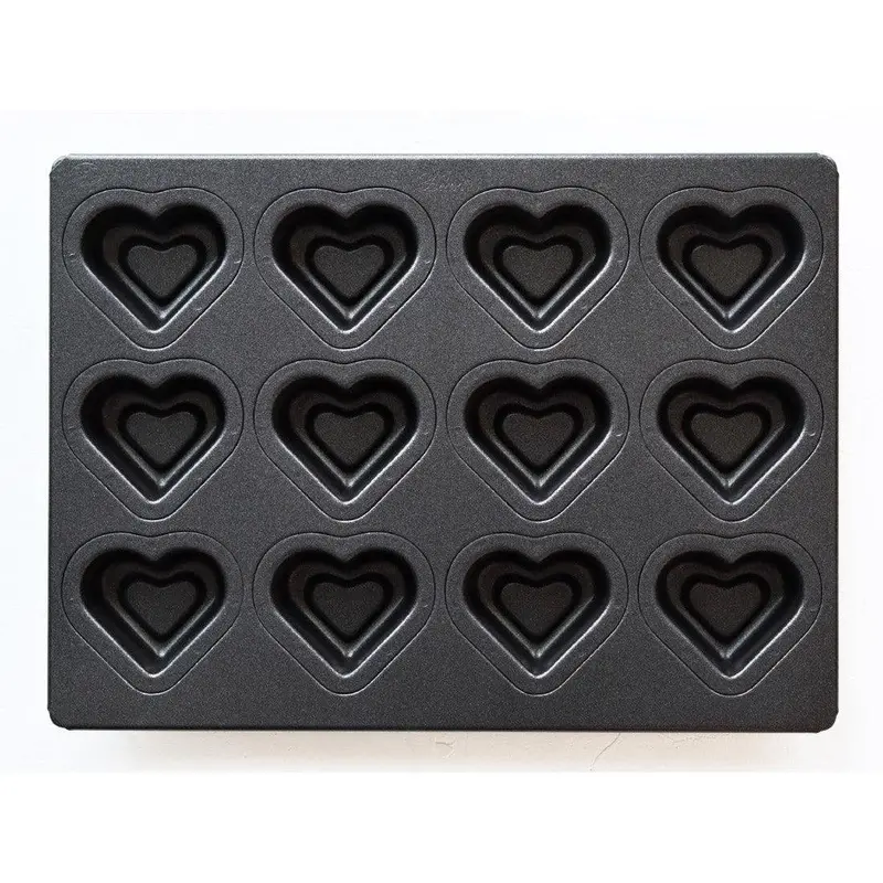 Matsunaga Double-Heart Baking Mold – Teflon-Coated 12-Welled Cake Pan 1