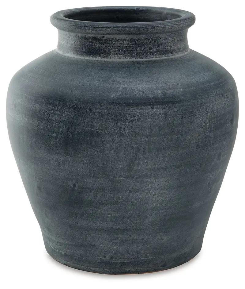 Meadie Distressed Blue Ceramic Vase – 12.5-Inch Vintage-Inspired Table Accent 1