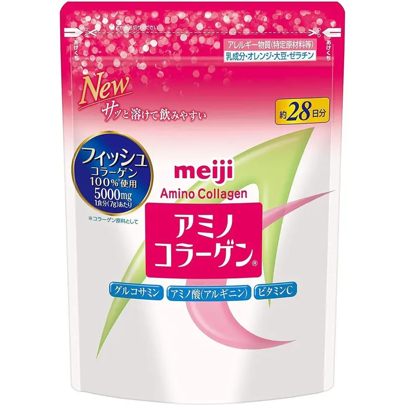 Meiji Amino Collagen Powder – Beauty-Focused Daily Supplement (196G, 28-Day Supply) 1