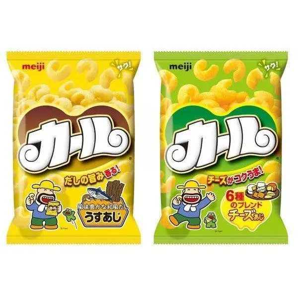 Meiji Karl Corn Puffs – Cheese & Light Salt Flavors, 2-Pack 1