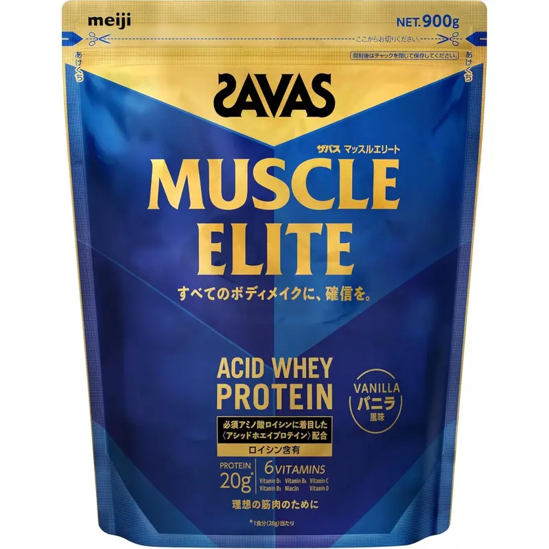 Meiji Savas Muscle Elite Vanilla Whey Protein Powder – 900G Acid-Formulated Sports Supplement 1