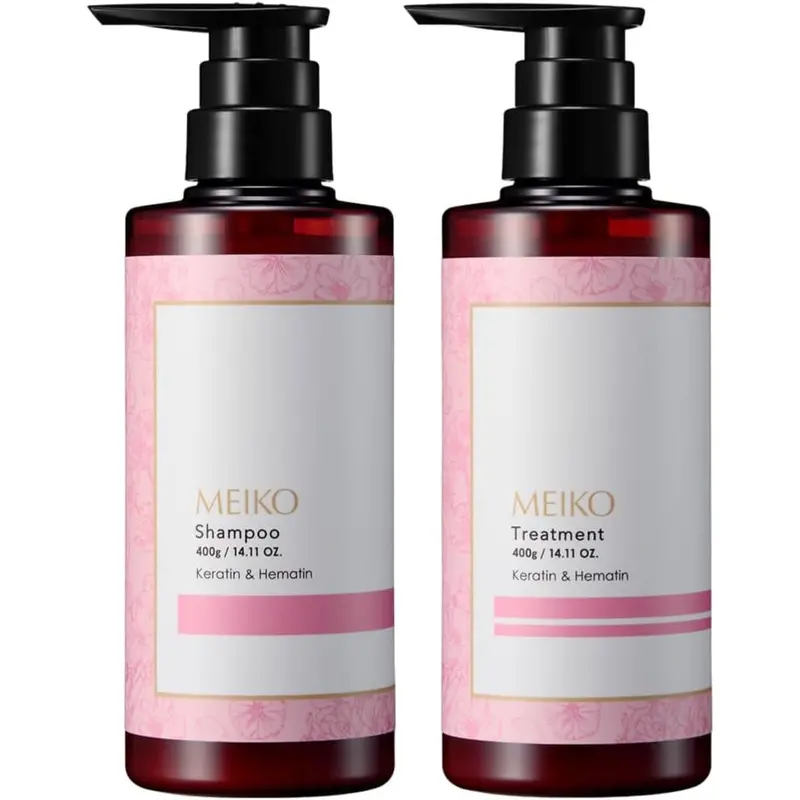 Meiko Sakura Cherry Blossom Hair Care Set – Shampoo & Conditioner For Repairing Damaged Strands 1