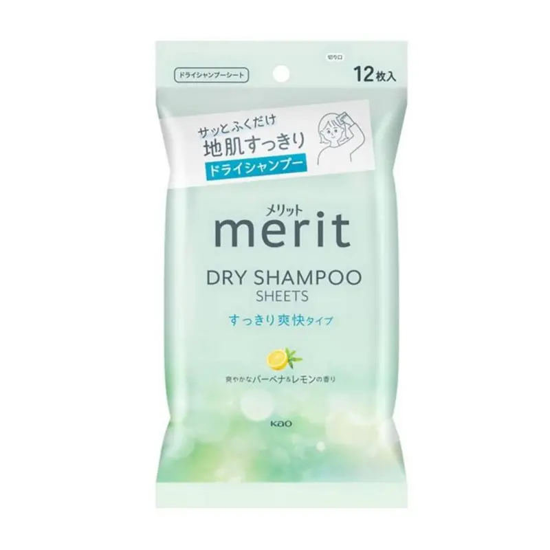 Merit Dry Shampoo Wipes – Scalp-Freshening, Portable Deodorizing Sheets – 12 Count 1