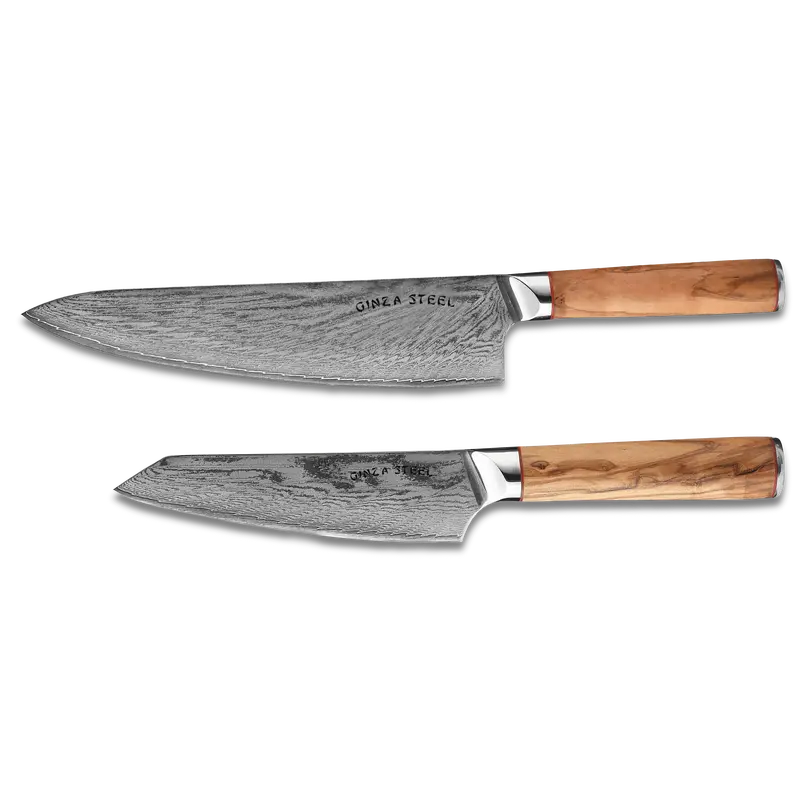 Mia Two Essential Chef Knife Set – Aus10 Damascus 1