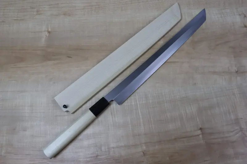 Mizuno Tanrenjo Akitada Ho-Kasumi White Steel #2 Takohiki – 270Mm, Sakimaru Tip 1