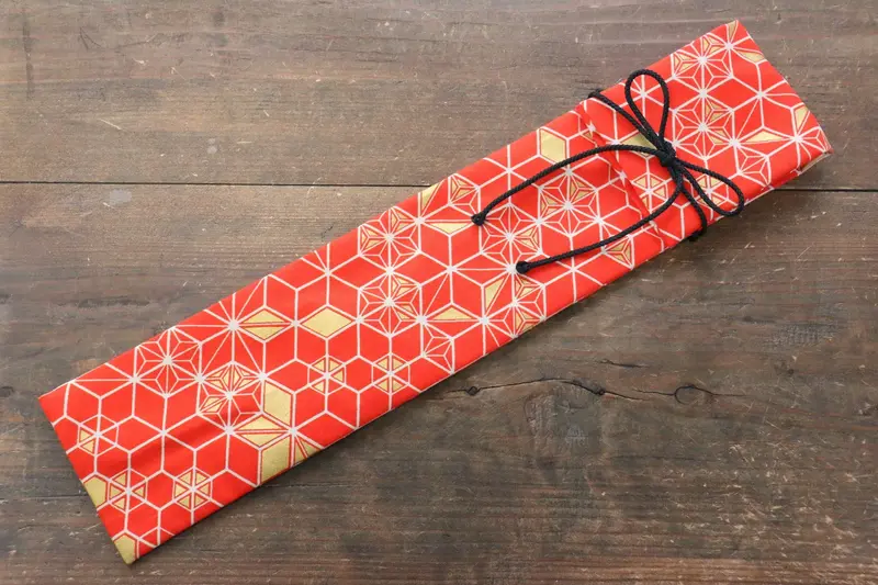 Modern Knife Roll In Red Hexagon Pattern – Single-Pocket Japanese Design 1