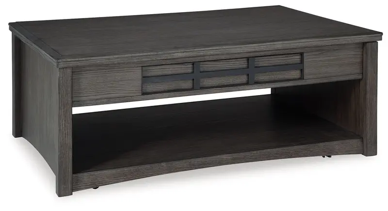 Montillan Grayish Brown Lift-Top Coffee Table 1