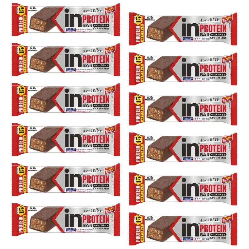 Morinaga Weider In Bar Protein – Baked Chocolate Flavor, High-Protein Snack (12-Bar Pack) 1