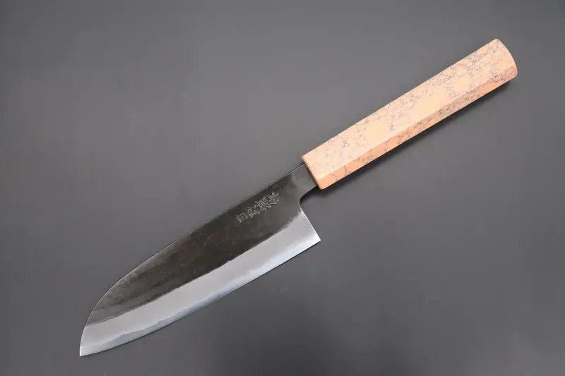 Mutsumi Hinoura Hs1-4Sp15 Kurouchi Santoku – 165Mm White Steel No.1 Traditional Black-Finish All-Purpose Knife 1