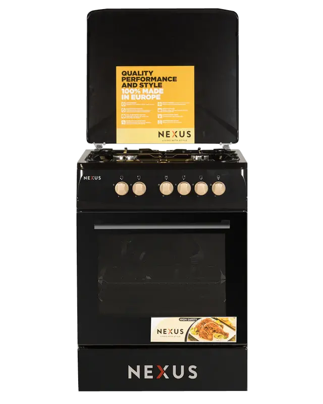 Nexus 60X60Cm 4-Burner Gas Hob With Matte Black Frame (Nx-6003B) 1