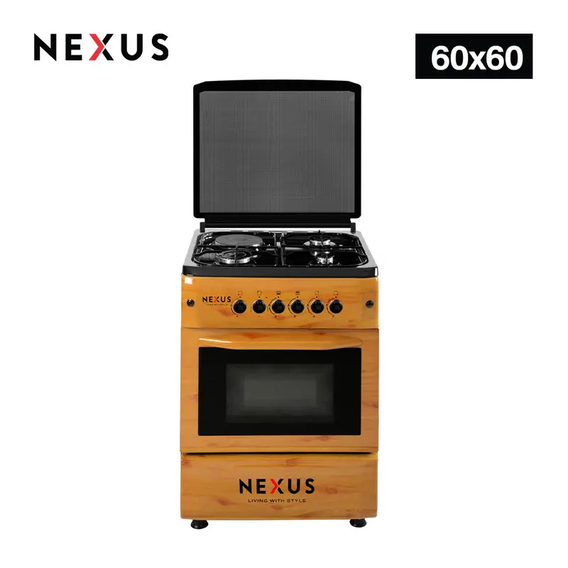 Nexus Nx-6004 60×60 Cm Wooden-Finish Glass Cabinet With 3G+1E Design 1
