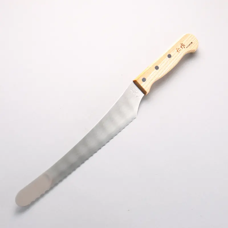 Nisaku Stainless Steel Serrated Bread Knife – 240Mm Natural Wood Handle 1