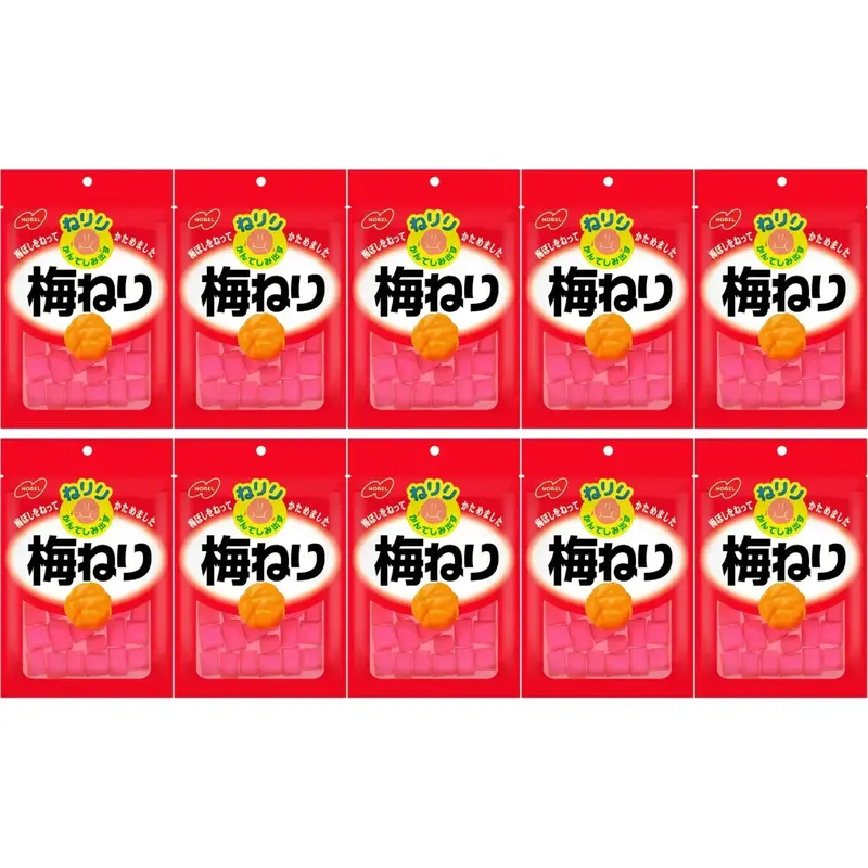 Nobel Neriri Umeboshi Paste Candy – Tart & Sweet Japanese Plum Confection, 10-Pack 1
