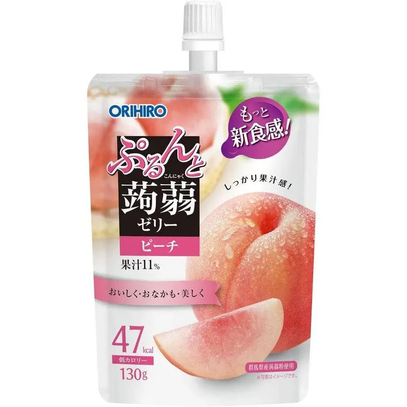 Orihiro Peach-Flavored Konjac Jelly Drink – Low-Calorie Refreshing Beverage, 130G 1