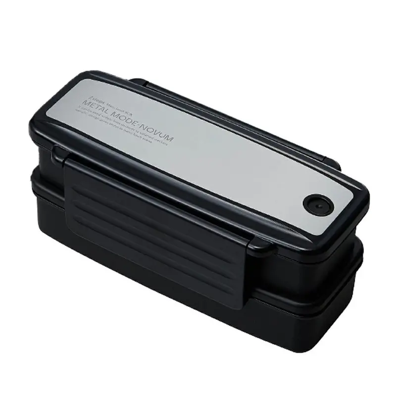 Osk Slim 2-Tier Antibacterial Bento Set – 860Ml Capacity With Integrated Chopsticks 1
