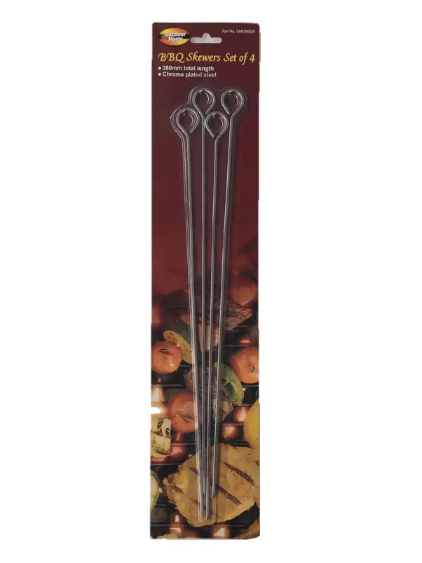 Outdoor Magic Stainless Steel Skewer Set – 4-Piece 1