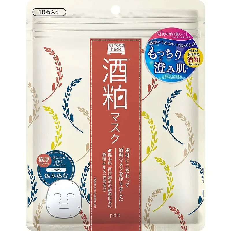 Pdc Wafood Sk Sake Lees Face Mask – Fermented Rice Extract Sheet Masks, 10-Pack 1
