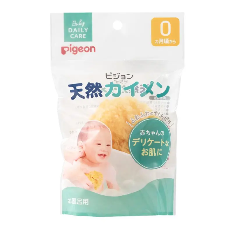 Pigeon Kaimen Natural Bath Sponge – Hypoallergenic Baby Skin Cleanser 1