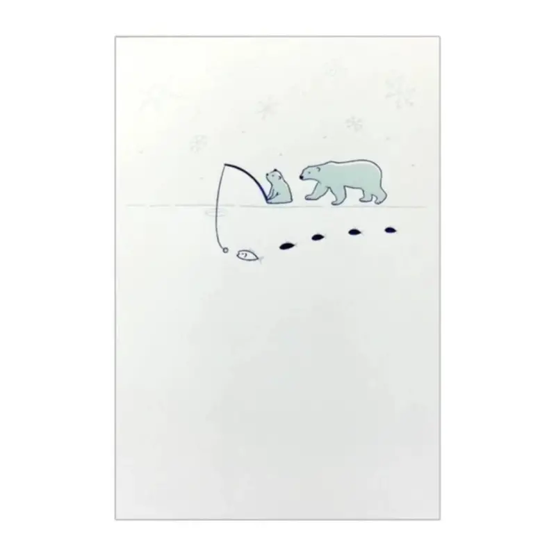 Polar Bear Winter Scene Foil-Stamped Postcard – February Edition 1