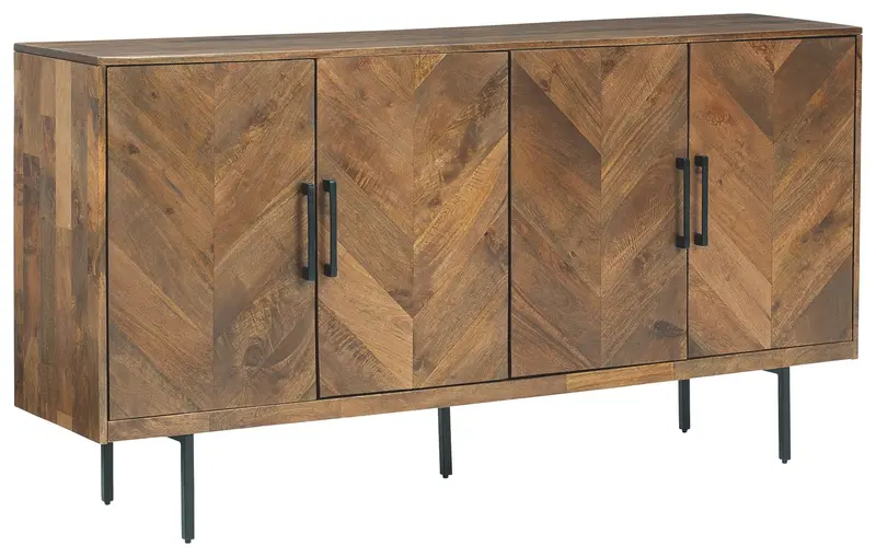 Prattville Brown Wood Accent Cabinet With Open And Closed Storage 1