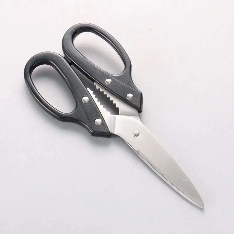 Premium Stainless Steel Kitchen Scissors – Black Ergonomic Plastic Handles 1