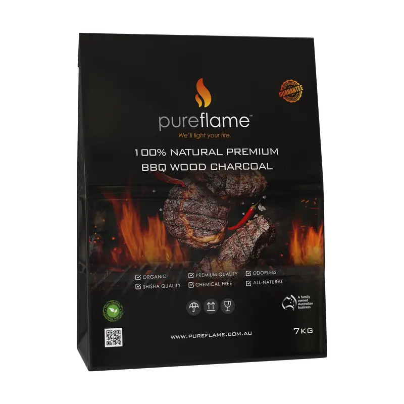 Pure Flame Premium Lump Charcoal – 7Kg Bag (50–100Mm Pieces) 1