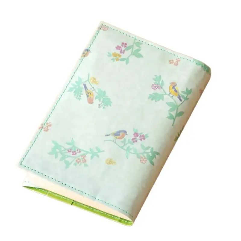 Reusable Book Cover – Foil-Stamped Nature Illustration: 'A Bell, A Bird, And Me' In Emerald Green 1