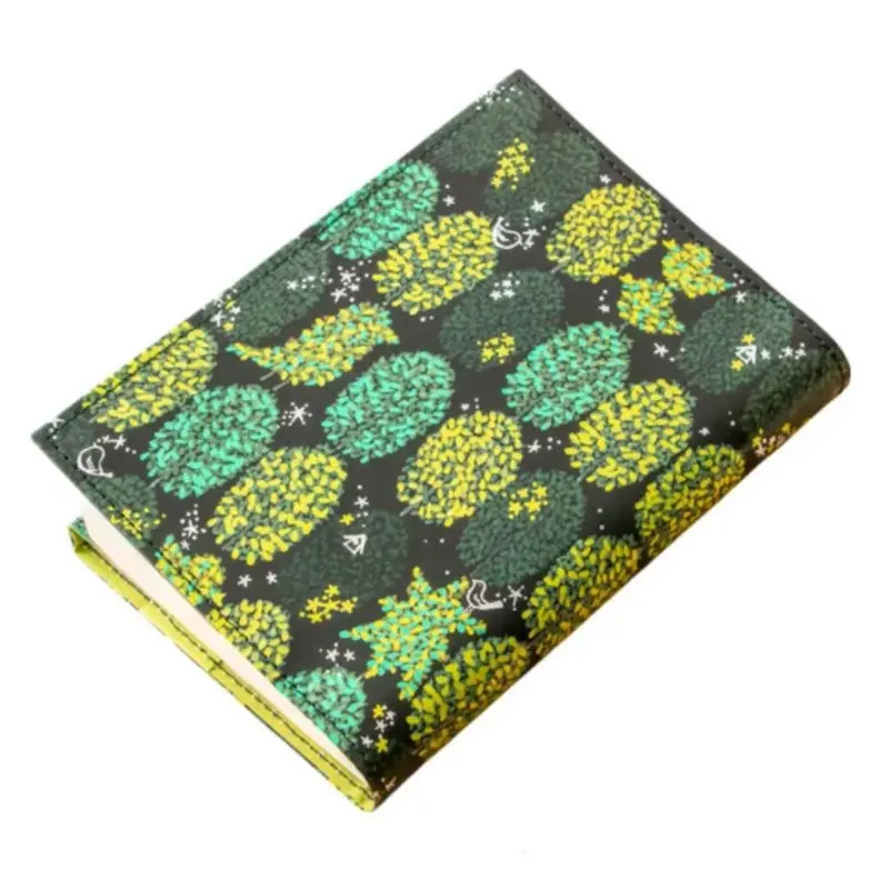 Reusable Book Cover – Original Foil-Stamped Green Trees Illustration 1