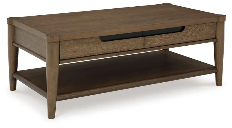 Roanhowe Brown Rectangular Coffee Cocktail Table 1