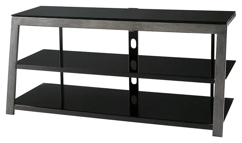 Rollynx Black Tv Stand – Slim Media Console With Shelf Organization 1