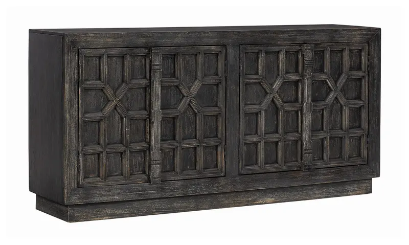 Roseworth Distressed Black Accent Cabinet – Shabby Chic Storage Unit 1