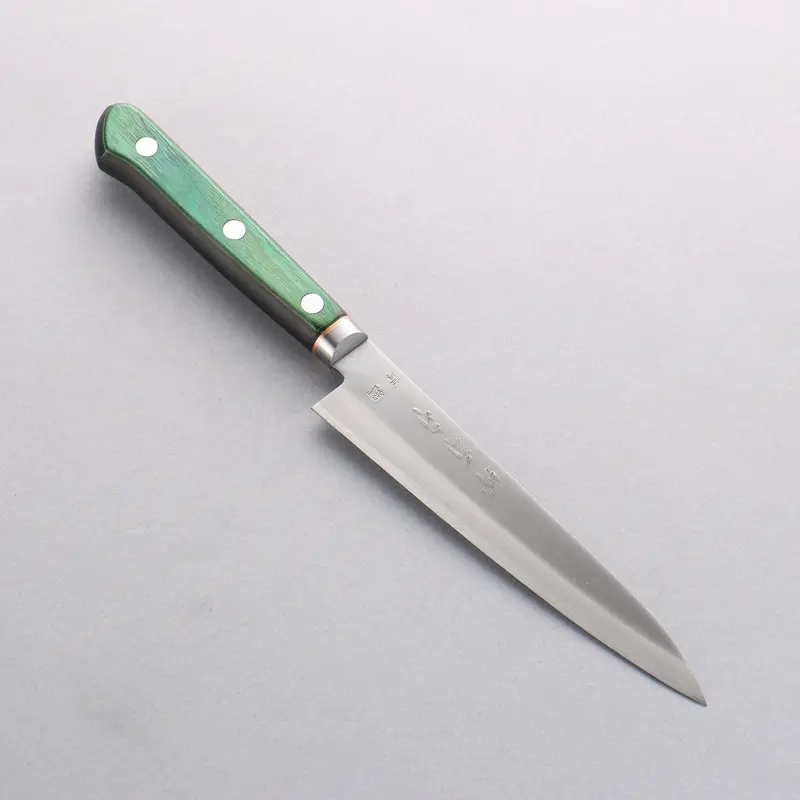 Sakai Kikumori Blue Steel #1 Petty-Utility Knife – 150Mm Versatile Compact Blade With Green Pakka Wood Handle 1