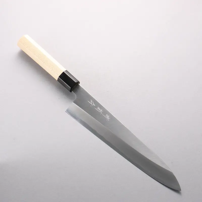 Sakai Kikumori White Steel #1 Gyuto – 240Mm Magnolia Handle With Water Buffalo Horn Ferrule 1