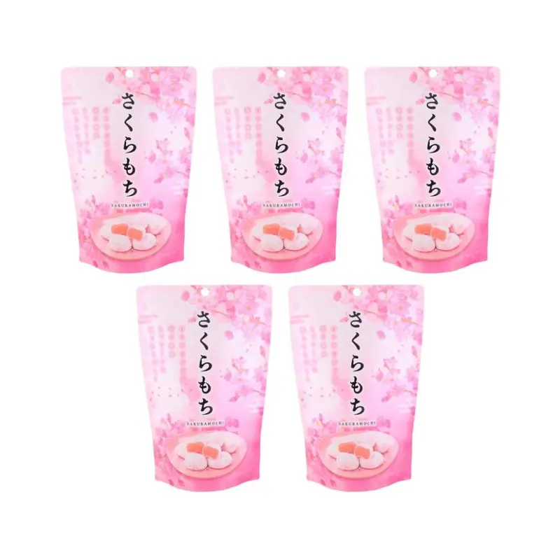 Sakura Cherry Blossom Mochi Snacks – Bite-Sized Daifuku Treats, 130G Pack Of 5 1