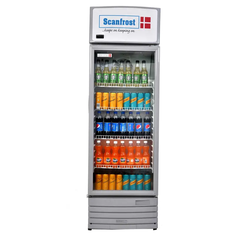 Scanfrost Sfuc300Xg Beverage Cooler – 300L, White & Silver Dual-Tone Design 1