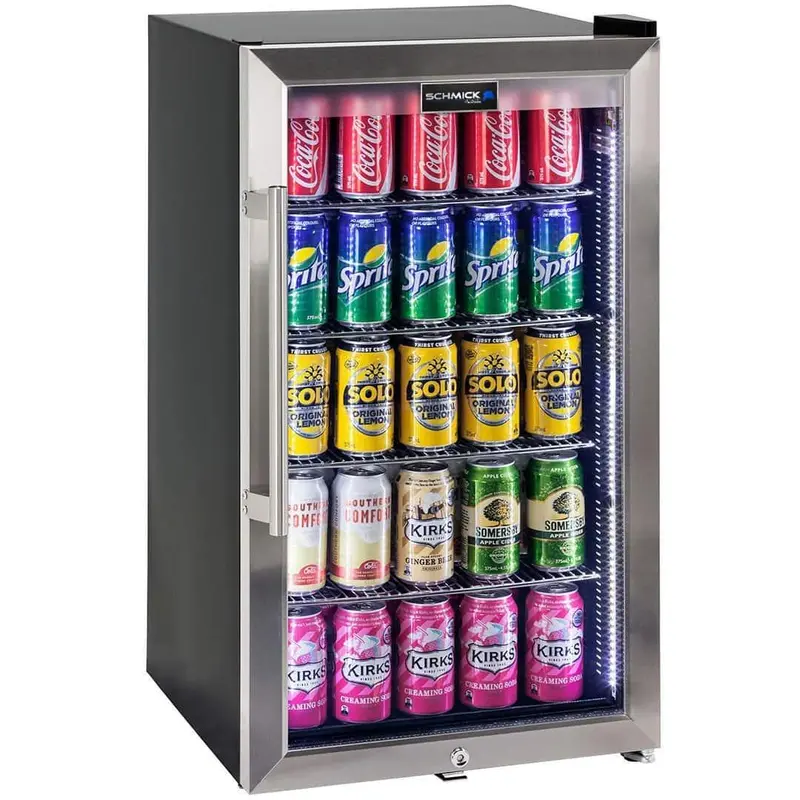 Schmick Hus-Sc88-Ss Single-Zone Led Glass Door Bar Fridge – 98L Outdoor Beverage Cooler 1