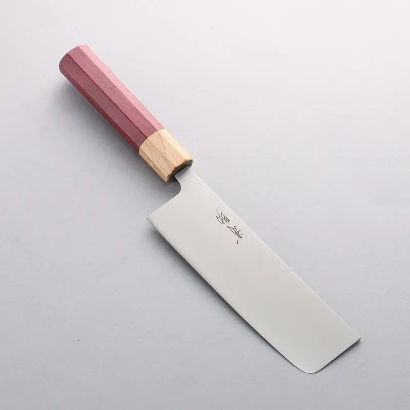 Seisuke 440C Stainless Nakiri – 165Mm Blade With Purpleheart Handle And Oak Ferrule 1