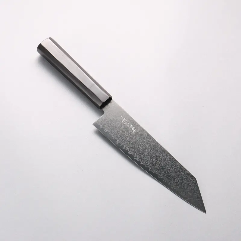Seisuke Dark Horse Sg2 Kiritsuke Santoku – 180Mm Black Damascus Blade, Black Pakka Wood Handle 1