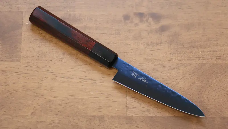 Seisuke Sk-85 Hammered Utility Knife – 120Mm, Red Pakka Wood Handle 1