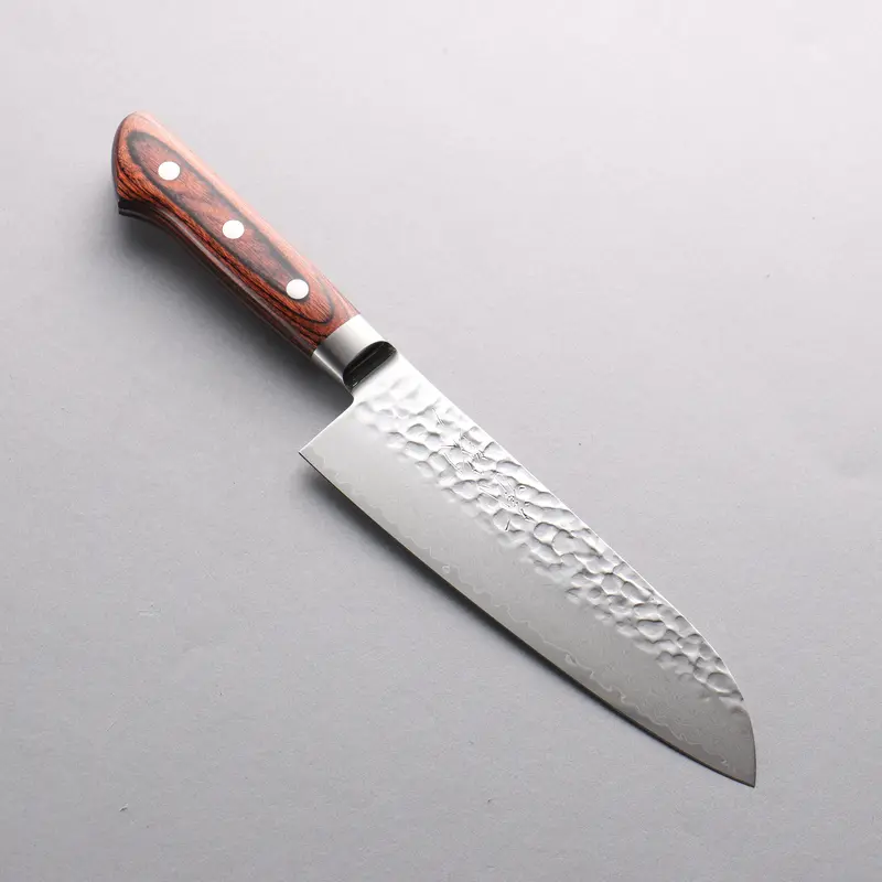 Seisuke Vg10 Damascus Santoku – 170Mm Hammered 33-Layer Blade With Mahogany Handle 1