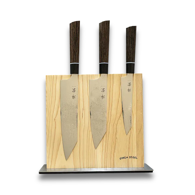Seki Kanetsugu 4-Piece R2/Sg2 Knife Set – Super-Steel Japanese Blades With Magnetic Storage Block 1