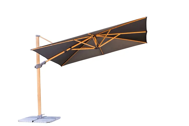 Shelta Capella 3M Square Cantilever Umbrella – Charcoal Ridge Finish 1