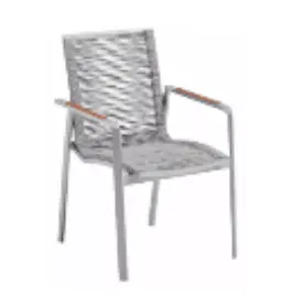 Shelta Diamond Woven Rope Back Dining Chair – Lightweight Aluminium Frame With Textured Rope Back 1